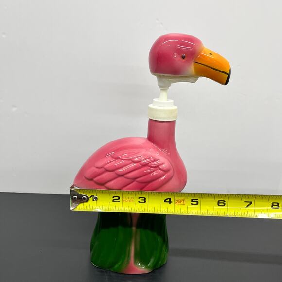 Vintage Pink Flamingo Ceramic Novelty Pump Soap Lotion Dispenser 9.5" - Picture 9 of 11